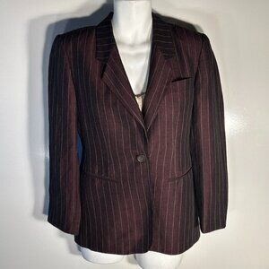 Dana Buchman NWOT SZ8 Linen Pinstripe Classic Blazer Old $ Academia Preppy